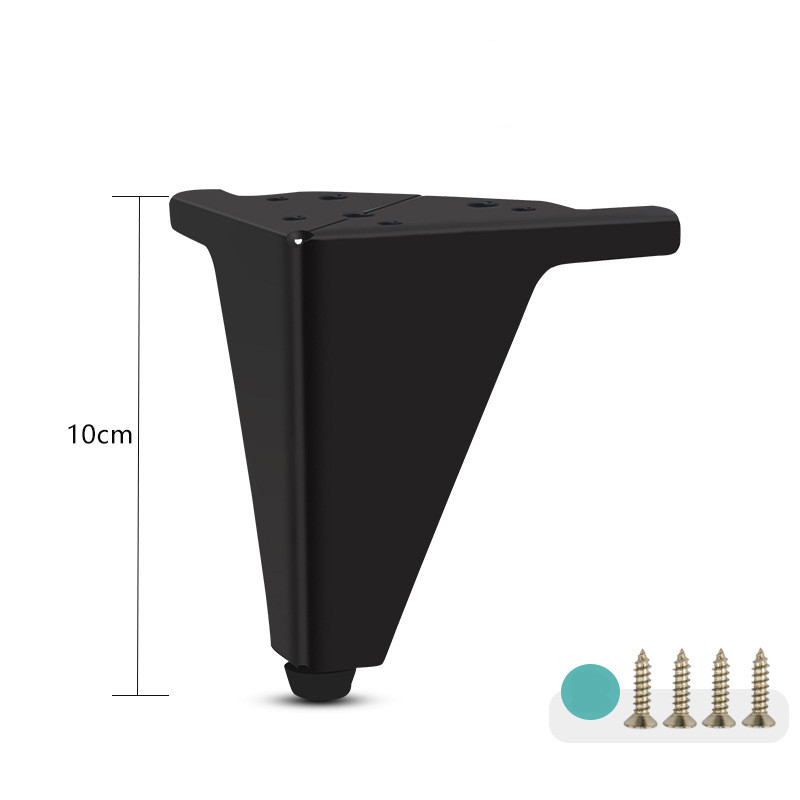 4Pcs Metal Sofa Feet Furniture Cabinet Feet Black TV Cabinet Feet Bathroom Cabinet Support Legs with Screws