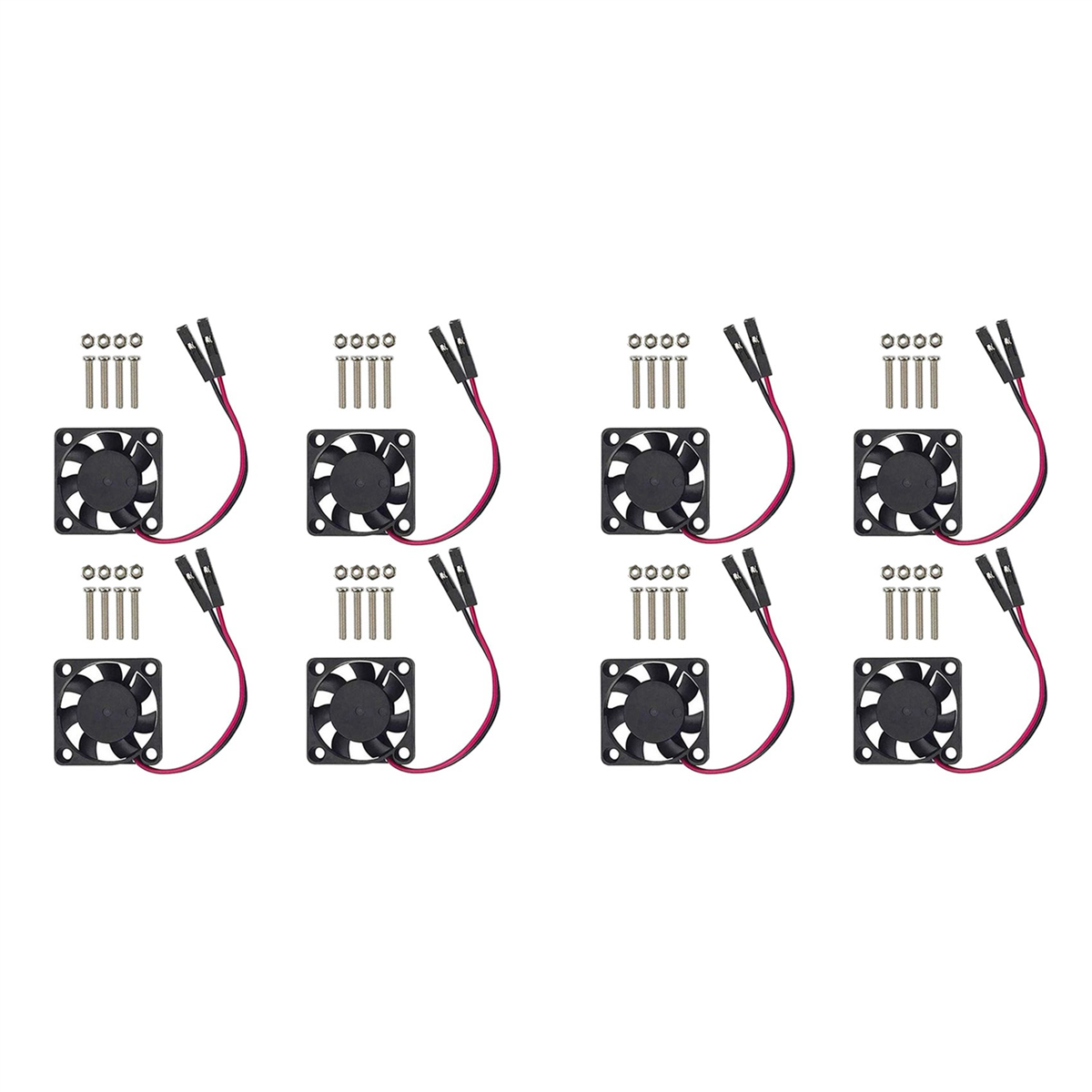 8 Stück bürstenloser CPU-Lüfter Kühlkörper Kühler Kühler 3,3 V 5V für Himbeer Pi4 Pi3 B, Pi 3, Pi 2, Pi 1 B