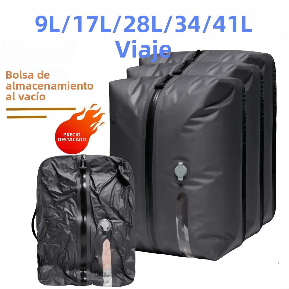 Bolsas de compresión al vacío para exteriores, bolsas de almacenamiento de ropa de viaje para acampar, ligeras, organizador ahorrador de espacio para viajes de senderismo