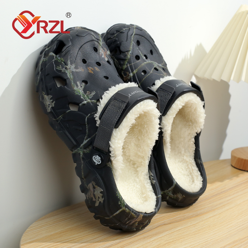 YRZL Pantofole invernali da uomo Pantofole calde da interno Sandali rimovibili estivi da uomo Zoccoli casual in pelliccia di peluche antiscivolo per uomo