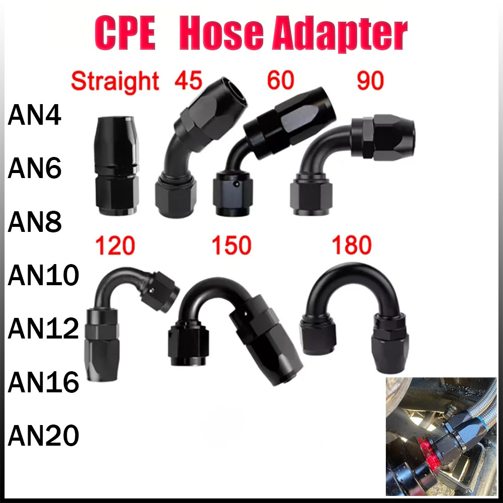 Adaptador de combustível de junta rotativa de mangueira 0-180 graus AN4 AN6 AN8 AN10 AN12 AN16 AN20-Kit de junta de mangueira de combustível de tubo
