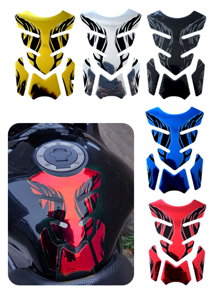 Для Honda Yamaha Tankpad наклейка Fishbone 3D накладка на бак наклейки масляный газ защитная крышка украшение пламя аксессуары для мотоциклов