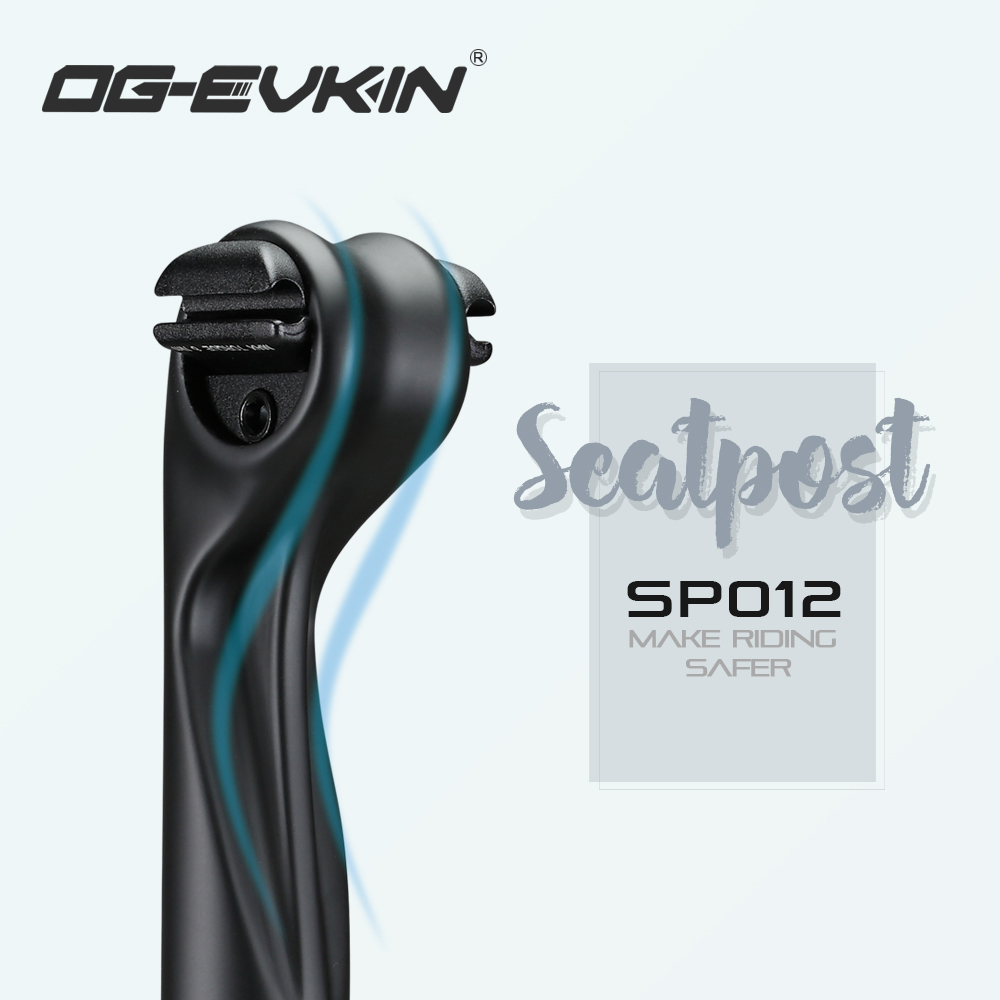 Tige de Selle en Carbone OG-EVKIN SP-012 27.2/31.6MM Déport 15MM VTT ou Route 400MM Tube de Selle Pièces de Vélo VTT Ultralégère