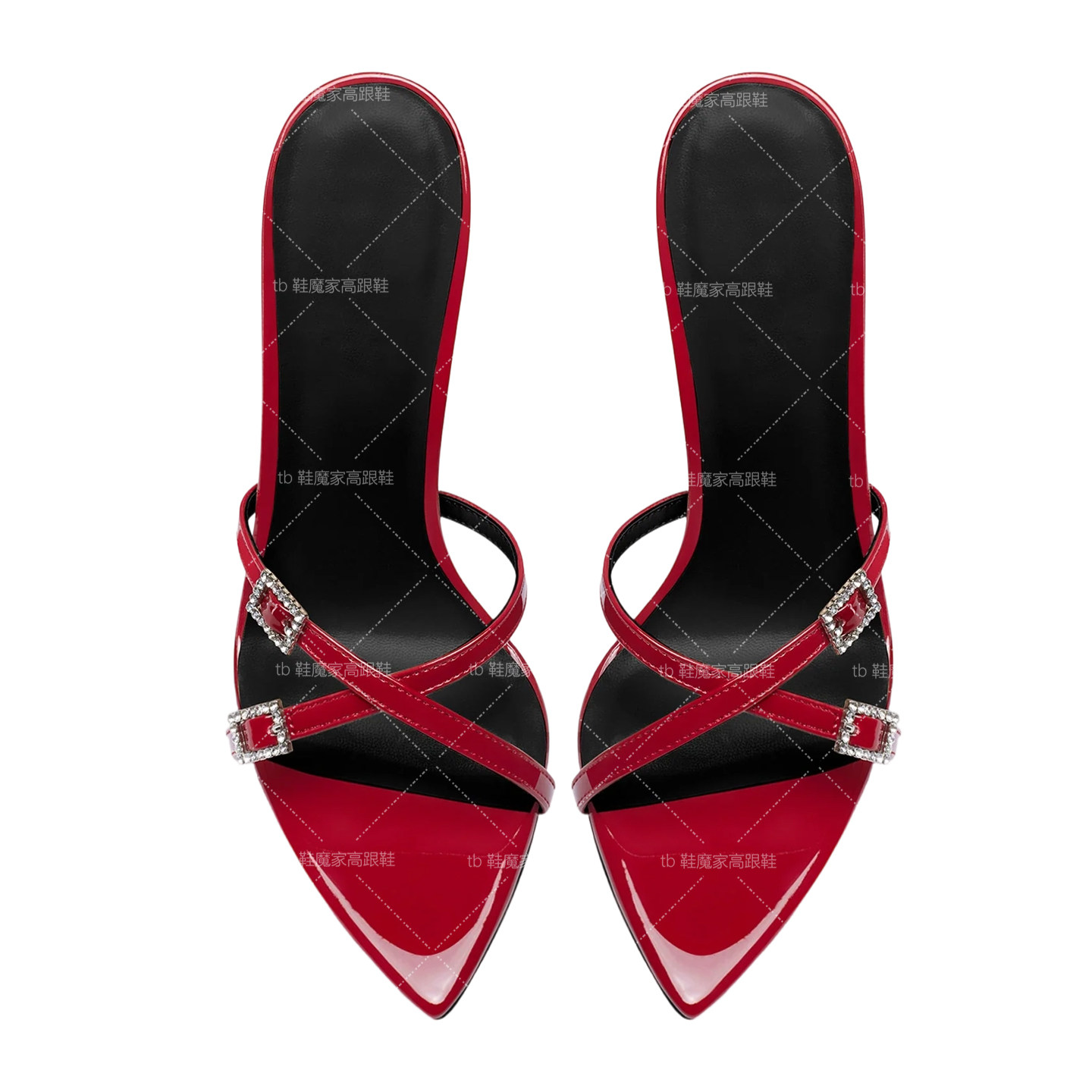 2026 Nieuwe Gepunte 12cm Hoge Hakken, Dames Superhoge Hakken Sandalen, Smalle Hakken, Niche Buitenkleding, Rhinestone Half Slippers