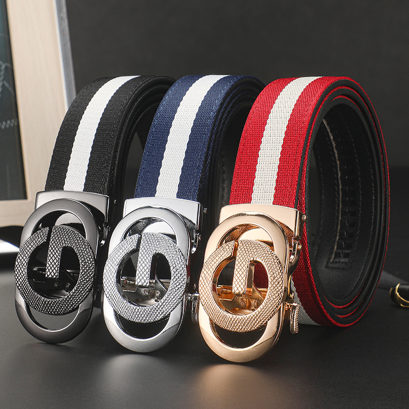 Ceinture homme 2026 large de 3,4 cm en cuir et toile, ceinture formelle pour homme, boucle en métal de haute qualité, ceinture pour jeans et travail