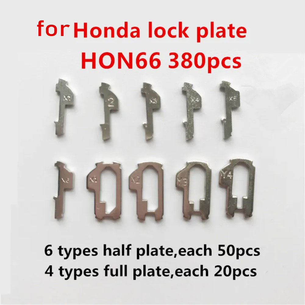 380 SZT./Lot Płytka zamka HON66, wkład zamka, wafer zamka do naprawy zamków samochodowych HONDA, akcesoria nr 1-6 po 50 szt., nr 1-4 po 20 szt.