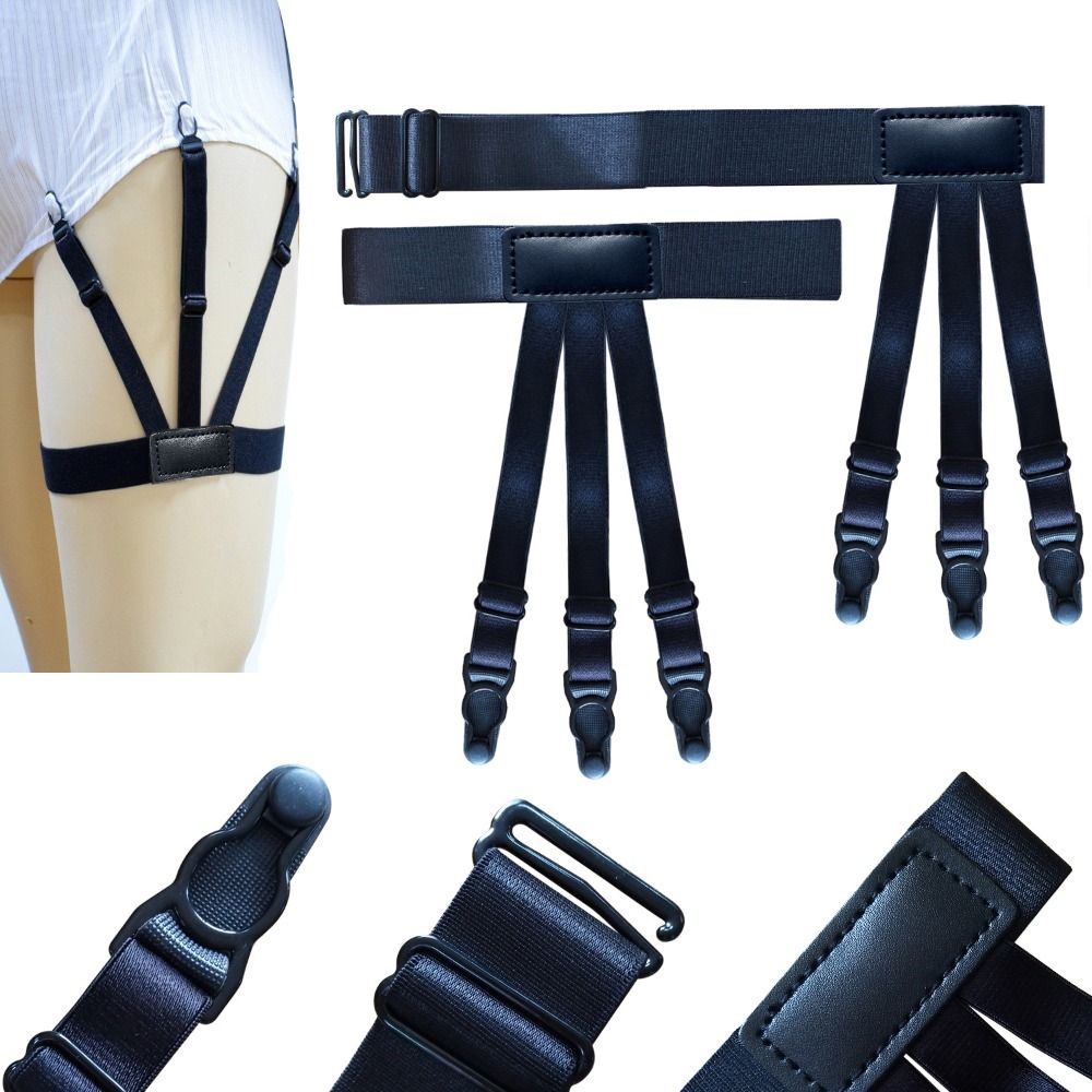 Rutsch festes Hemd bleiben Gürtel elastische Hemd halter Hemd Verriegelung clips Bein Hosenträger verstellbare Bein Oberschenkel Hosenträger Strumpf bänder Riemen