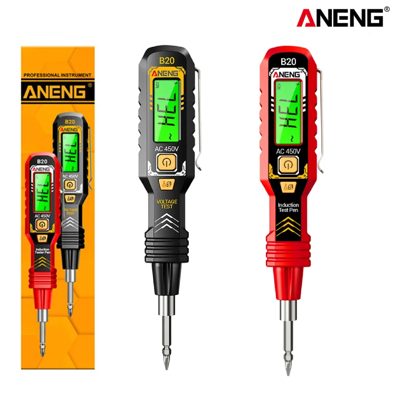 Новый B20 ЖК-цифровой тестер напряжения ANENG, измерительная ручка, двусторонние отвертки, точка останова, электрическая индукционная тестовая ручка