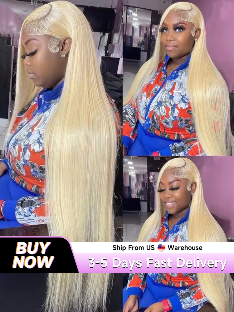 38 40 cali 613 HD Lace Frontal Wigs 13x4 13x6 360 Honey Blonde Brazilian Straight Lace Frontal Human Hair Wigs for Women