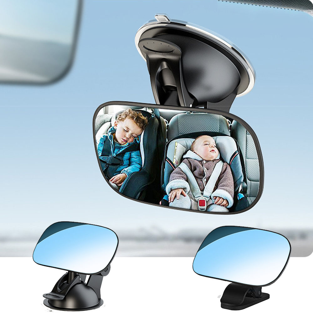 Espejo retrovisor de coche, espejo de seguridad de visión amplia para parabrisas, asientos de coche infantiles, reflejo claro, giratorio de 360 grados, ajustable