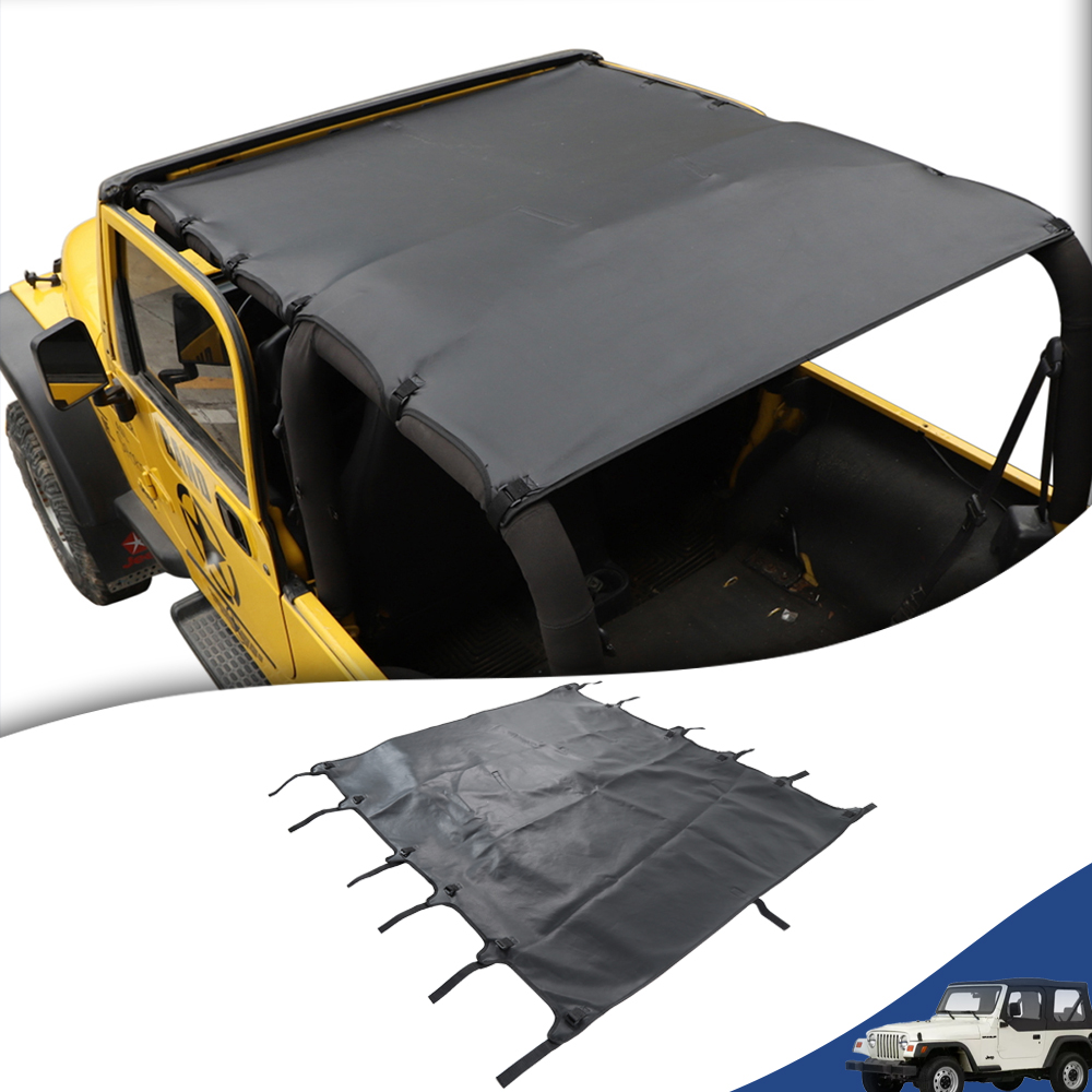 Pelle morbida tetto maglia Bikini Top parasole copertura UV Sun Insulated Net per Jeep Wrangler TJ 1997-2006 accessori esterni per auto