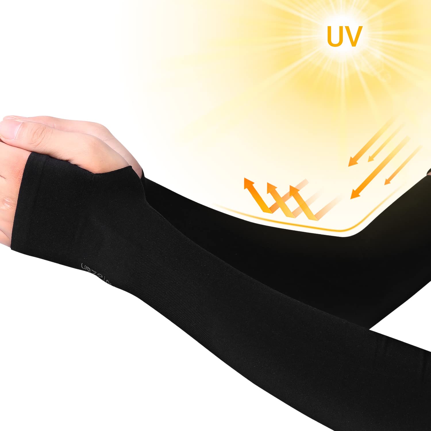 Manchons de bras noirs pour hommes et femmes, protection UV, manches de soleil rafraîchissantes, couverture de tatouage, manches de sport pour couvrir les bras, UPF50 +