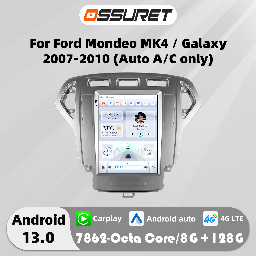 9,7 "7862 Android 13 Авторадио для Ford Mondeo mk4 Galaxy A/C 2007-2010 мультимедийный плеер GPS navi Stereo 2din экран 4G Carplay
