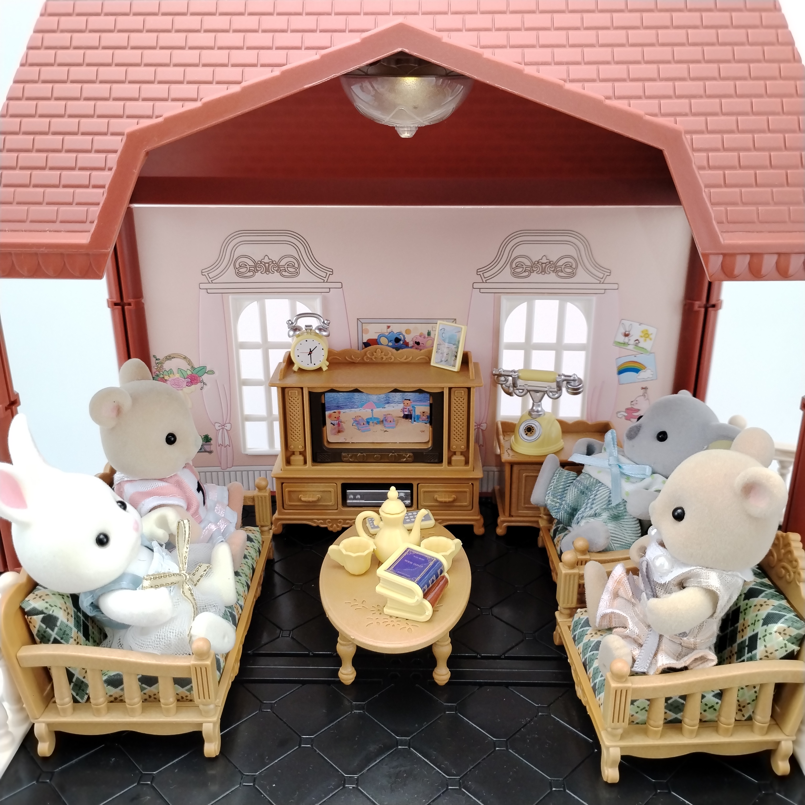 Miniaturartikel Puppenhaus Möbel Zubehör Wohnzimmer Schlafzimmer Supermarkt Einkaufen Spiele Familie Interaktion Puppe Kinderspielzeug