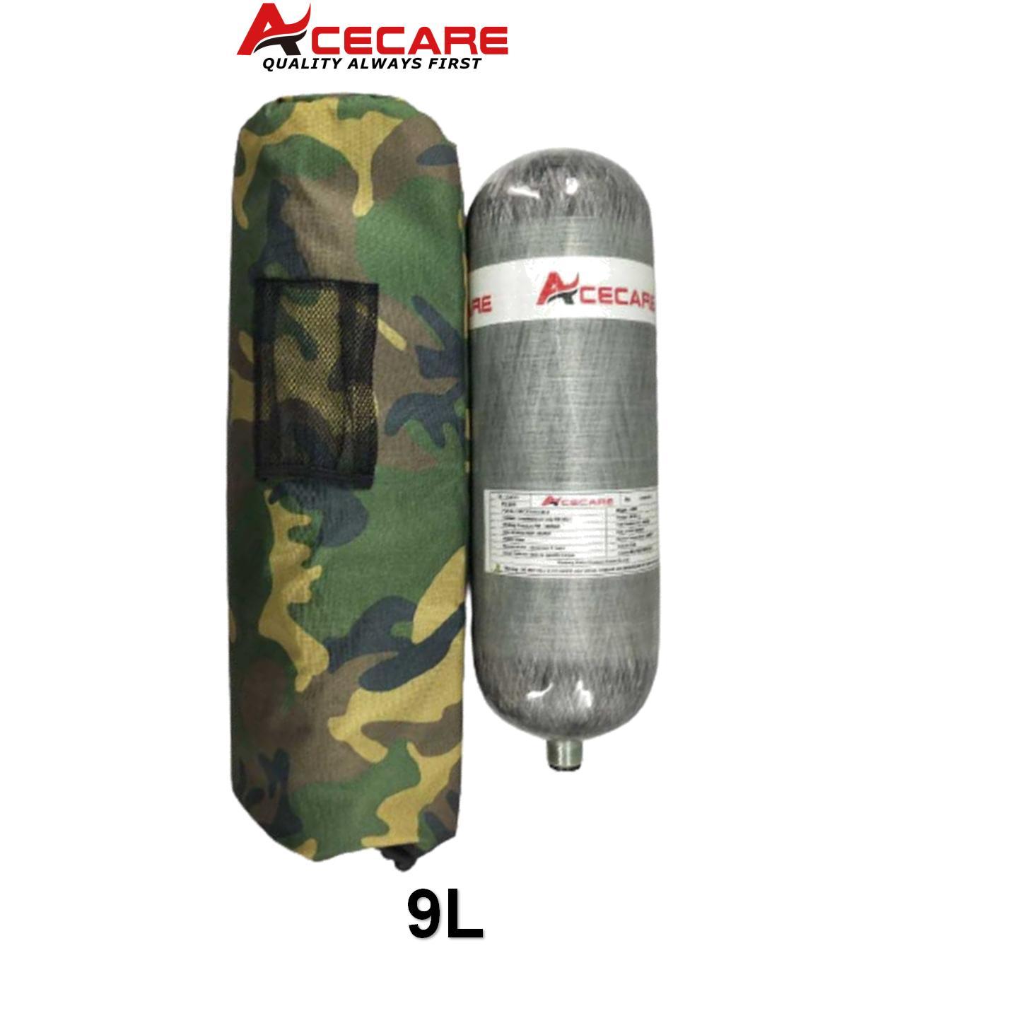 ACECARE 9L цилиндр из углеродного волокна с сумкой для баллона 300 бар 4500 фунтов на квадратный дюйм бак высокого давления для дайвинга с аквалангом