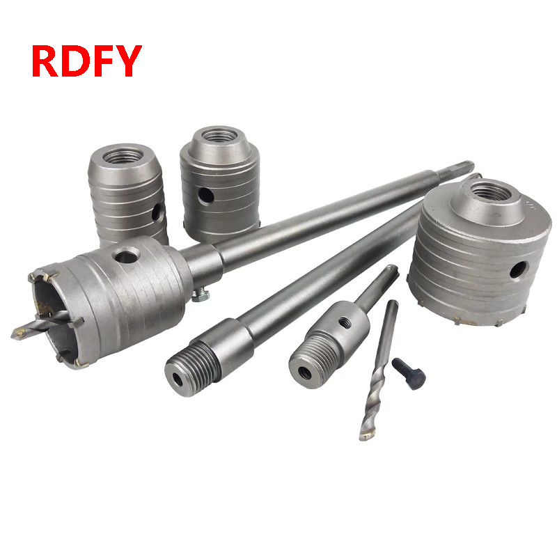 RDFY 1 Uds SDS PLUS SDS martillo eléctrico cuadrado sierra de perforación de pared Perforación de hormigón instalación de aire acondicionado 30mm-160mm