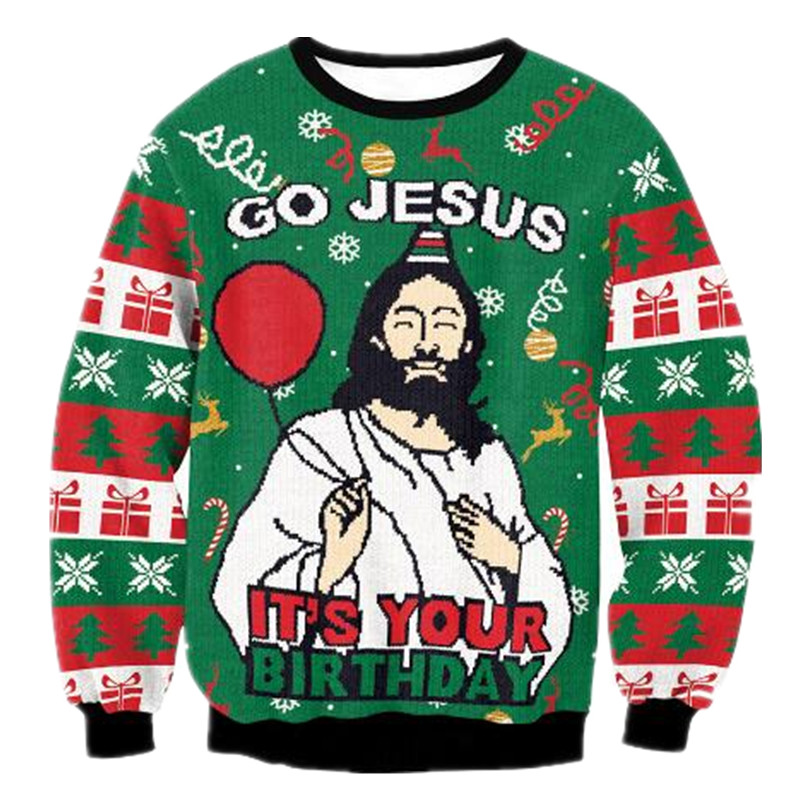 Suéteres feios de natal jumpers verdes 3d engraçado impresso festa de férias moletom de natal para festa de aniversário moletom de natal 2024