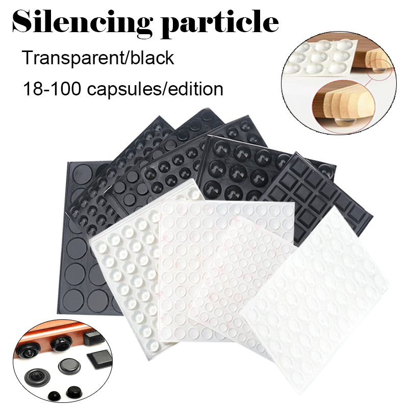 18-100pcs Self Adhesive Round/Square Silicone Rubber Bumpers Soft Transparents/Black Anti Slip Shock Absorber Feet Pads Damper