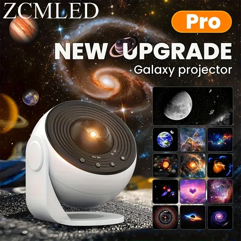 Projektor Galaxy Pro Night Light Projektor Starry Sky 360 °   Obrotowa lampa planetarium do pokoju dziecięcego na walentynki, dekoracja ślubna