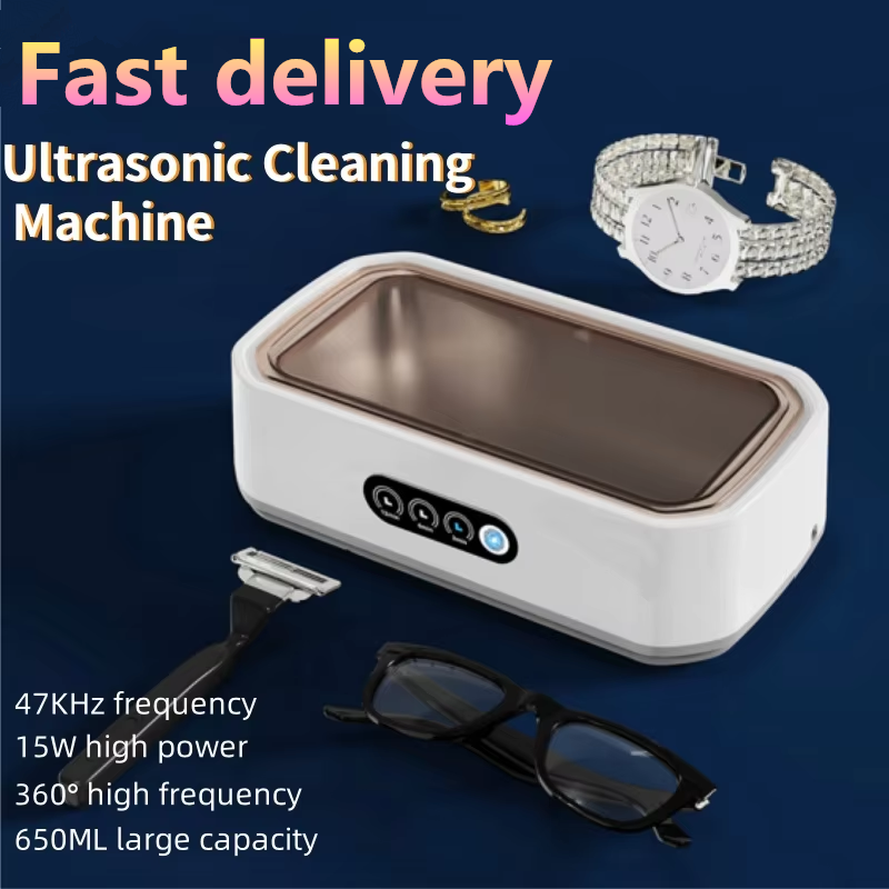 650ml Adjustable Large Capacity Ultrasonic Cleaner Fast Powerful Jewelry Brace Glasses Jewelry Cleaning Machine Household 2026