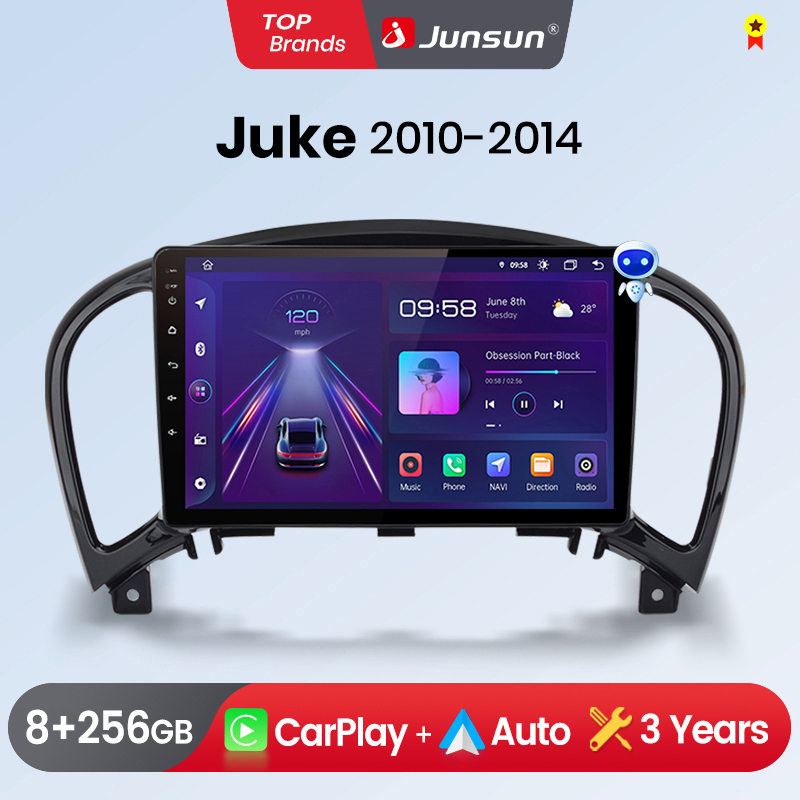 Junsun draadloze CarPlay Android Auto autoradio voor Nissan Juke YF15 2010-2014 GPS intelligente systemen stereo multimedia autoradio
