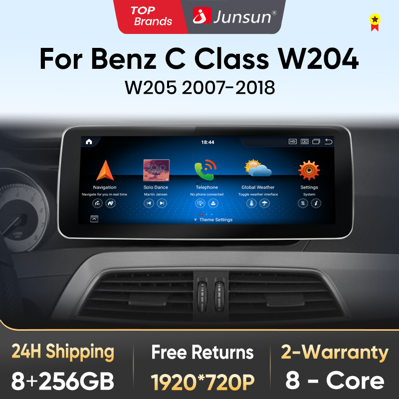 Junsun-Rádio de carro multimídia, Qualcomm 665, CarPlay sem fio, Android Auto, Benz C Class 2011-2018, W204, S205, C204, 4G WiFi, GPS