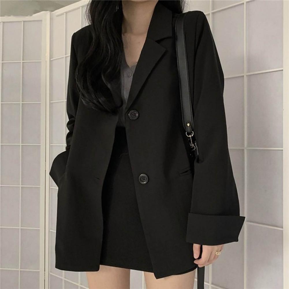 Nữ Cổ Điển Phù Hợp Với Áo Khoác Thường Rời Thiết Kế Nút Nữ Cô Gái Âu Đen Áo Phù Hợp Với Áo Khoác Áo Khoác Thu Đông Áo Tất Cả Trận Đấu