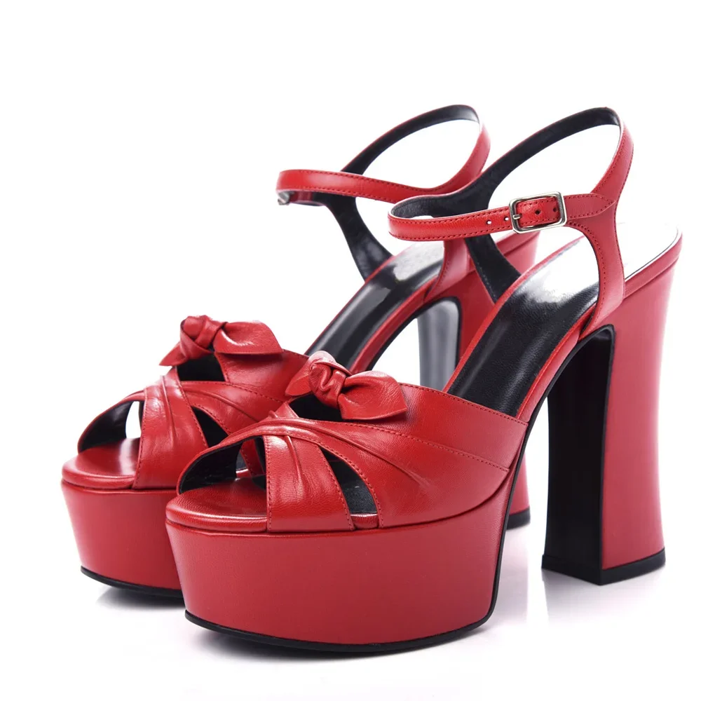 Platform vlinderknoop kruisgebonden sandalen sexy puntige neus dikke hak slingback nieuwkomers mode dames moderne schoenen
