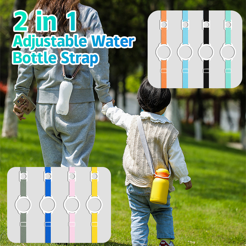 Correa ajustable para botella de agua 2 en 1, soporte Universal portátil para botella de agua, correa para el hombro, soporte para vaso, correa de viaje