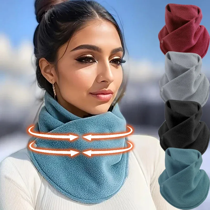 Novo velo de cordeiro para mulheres cachecóis inverno quente colar falso cachecol babador de pelúcia snood feminino à prova de vento envoltório pescoço proteção polar