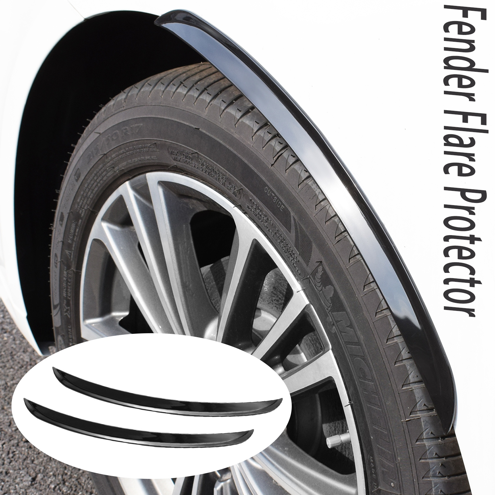 4 stuks Zwart Universele Auto Vrachtwagen Body Kit Molding trim Fender Flare Rubber Wiel Wenkbrauw anti-kras Strip lip stickers Spatbord