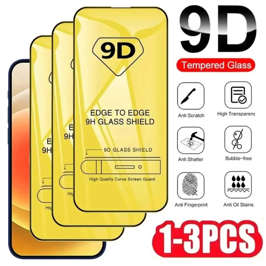 1-3 Buah Pelindung Layar 9D untuk Samsung A36 A35 A34 A33 A32 A31 A26 A25 A24 A17 A16 A15 A13 A56 5G A55 A07 A06 A05 Kaca Tempered