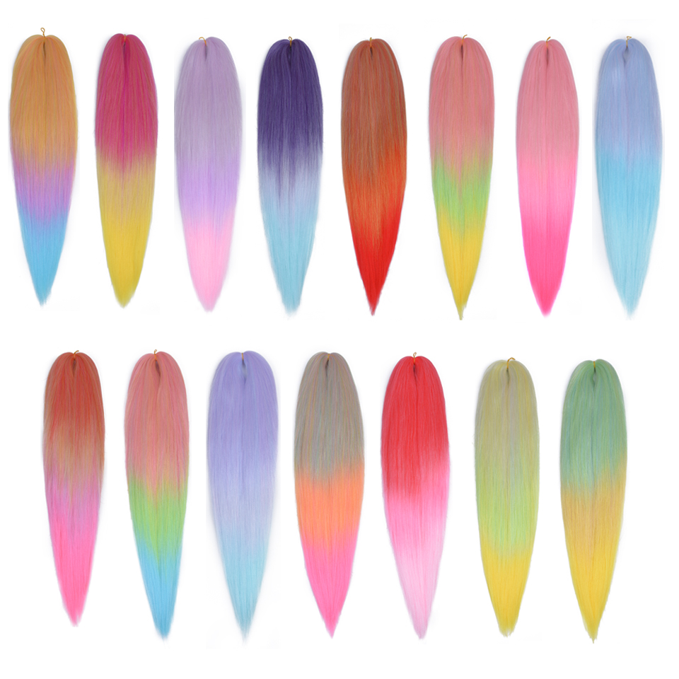 Miss Rola – extensions de tresses synthétiques en Kanekalon rose, 5 pièces, 24 pouces, 100g, vente en gros