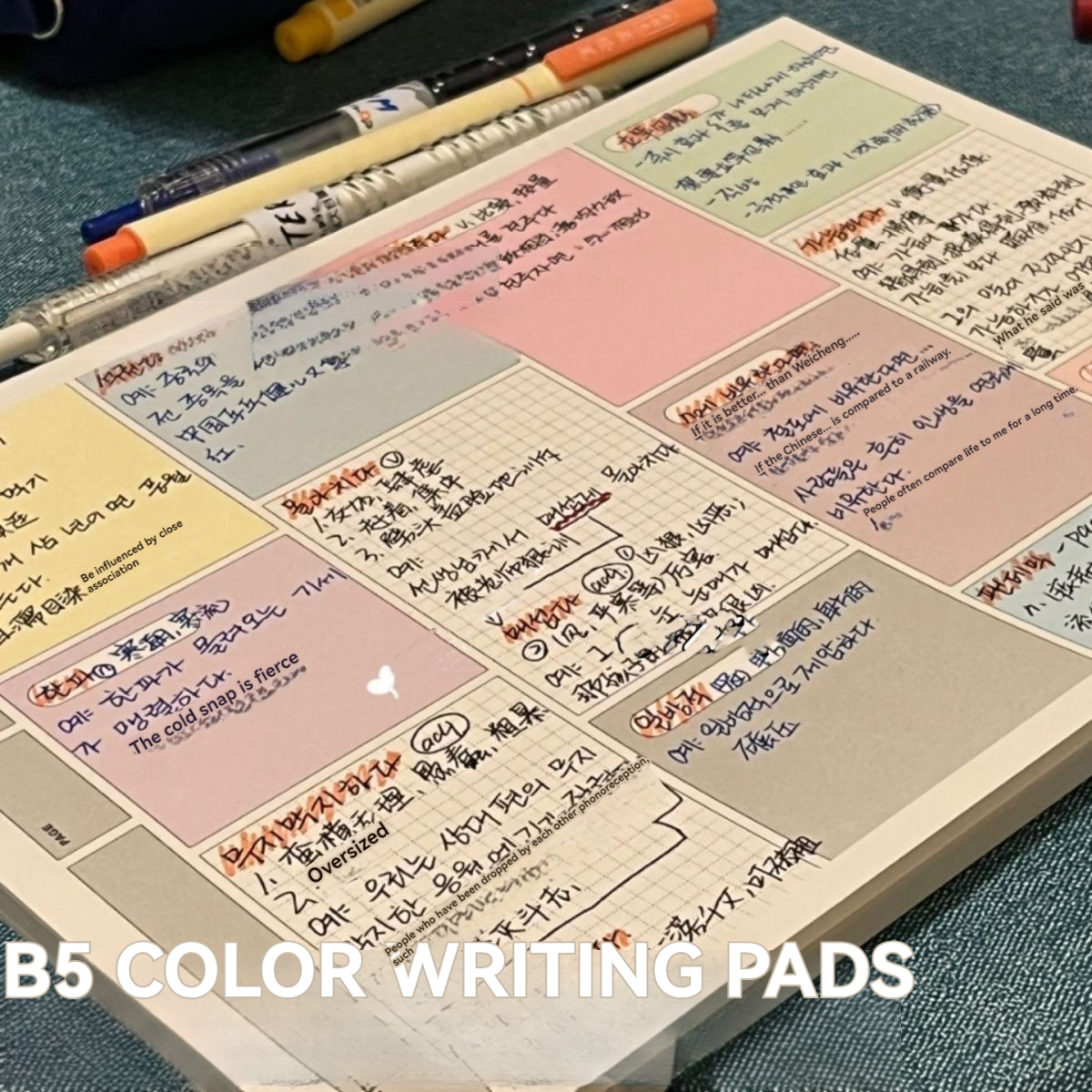 30 hojas B5 Bloc de notas de colores cuadernos multifuncionales 2025 Bloc de notas en forma de lágrima planificador papel de aprendizaje suministros de papelería escolar