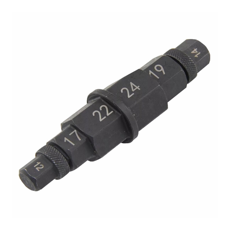 Herramienta de extracción de neumáticos para motocicleta, adaptador de enchufe de husillo de eje Allen hexagonal, construcción de acero al carbono, operación Simple, 6 en 1