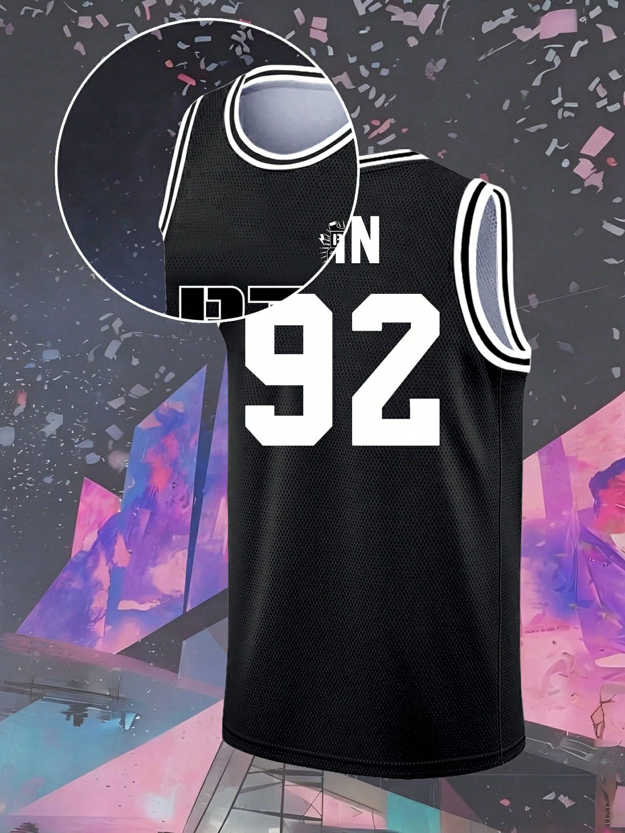 Fashion Men #92 Jersey Black Mesh Sleeveless Basketball Style Tank ARMY Fan Merch Casual Sport Streetwear Outfit
