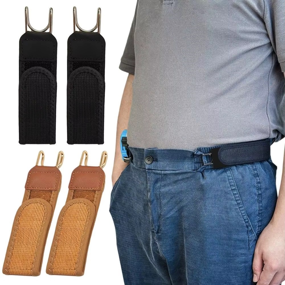 2 stuks verstelbare handige riemhaak, elastische klittenband, taillegesp, tailleriem voor heren, cadeau, casual riem met gesp