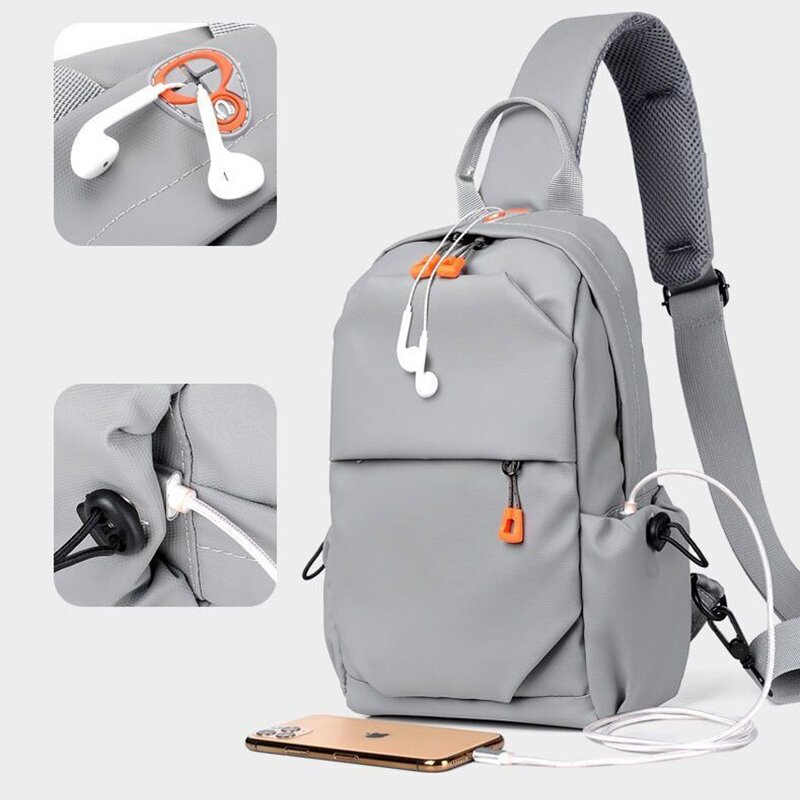Bolso de hombro multifunción antirrobo USB para hombre, bandolera de viaje, paquete de mensajero, bolsa de pecho, marca de lujo