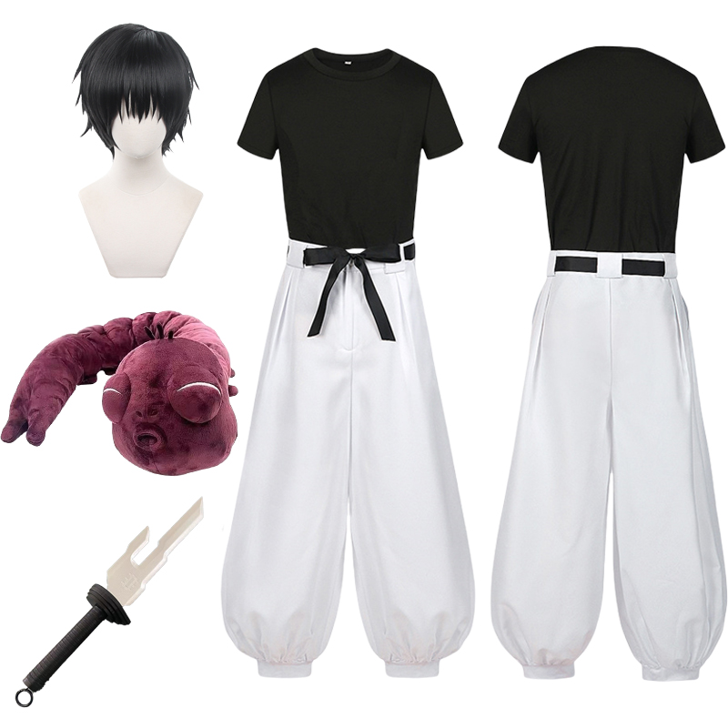 Jujutsu JJK Manga Anime Fushiguro Toji Satoru Gojo Cosplay Costume perruque T-shirt pantalon Rose Net Halloween cadeau de noël