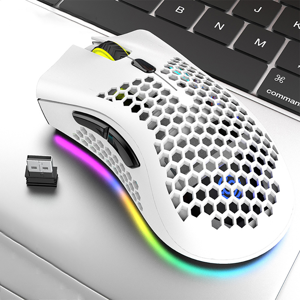 USB 2.4G bezprzewodowa mysz do gier BM600 światło RGB ładowalna mysz 800-1200-1600DPI dla komputerów pulpit PC Notebook Laptop