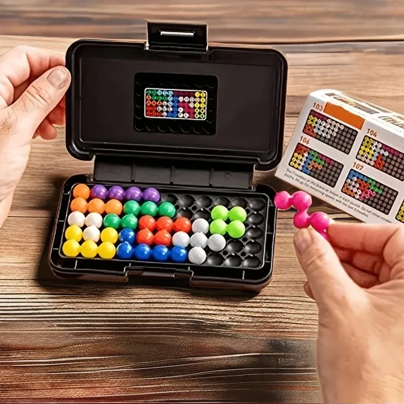 120 wyzwań IQ Puzzle 3D gra planszowa klasyczna piramida płyta perła logiczny umysł dla dzieci piramida koraliki zabawki Montessori prezenty