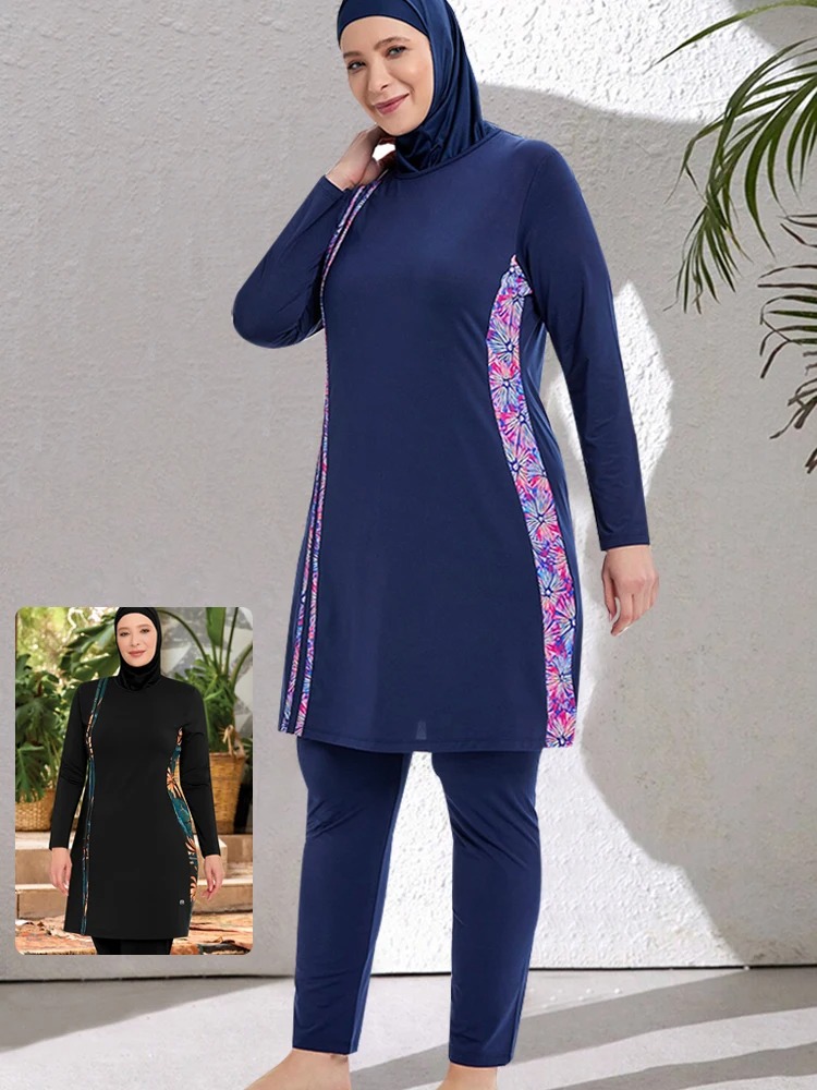 3 STKS Dunne Stijl Sportieve burkini Femmes Moslim Badmode Vrouwen Bescheiden Badpak Badpak Hijab Top Broek