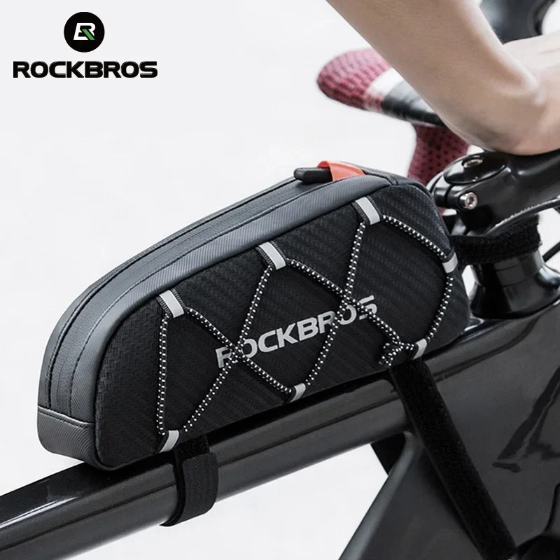 Borsa da Bicicletta ROCKBROS Impermeabile Riflettente per Telaio Anteriore Ultraleggera per Ciclismo e Touring
