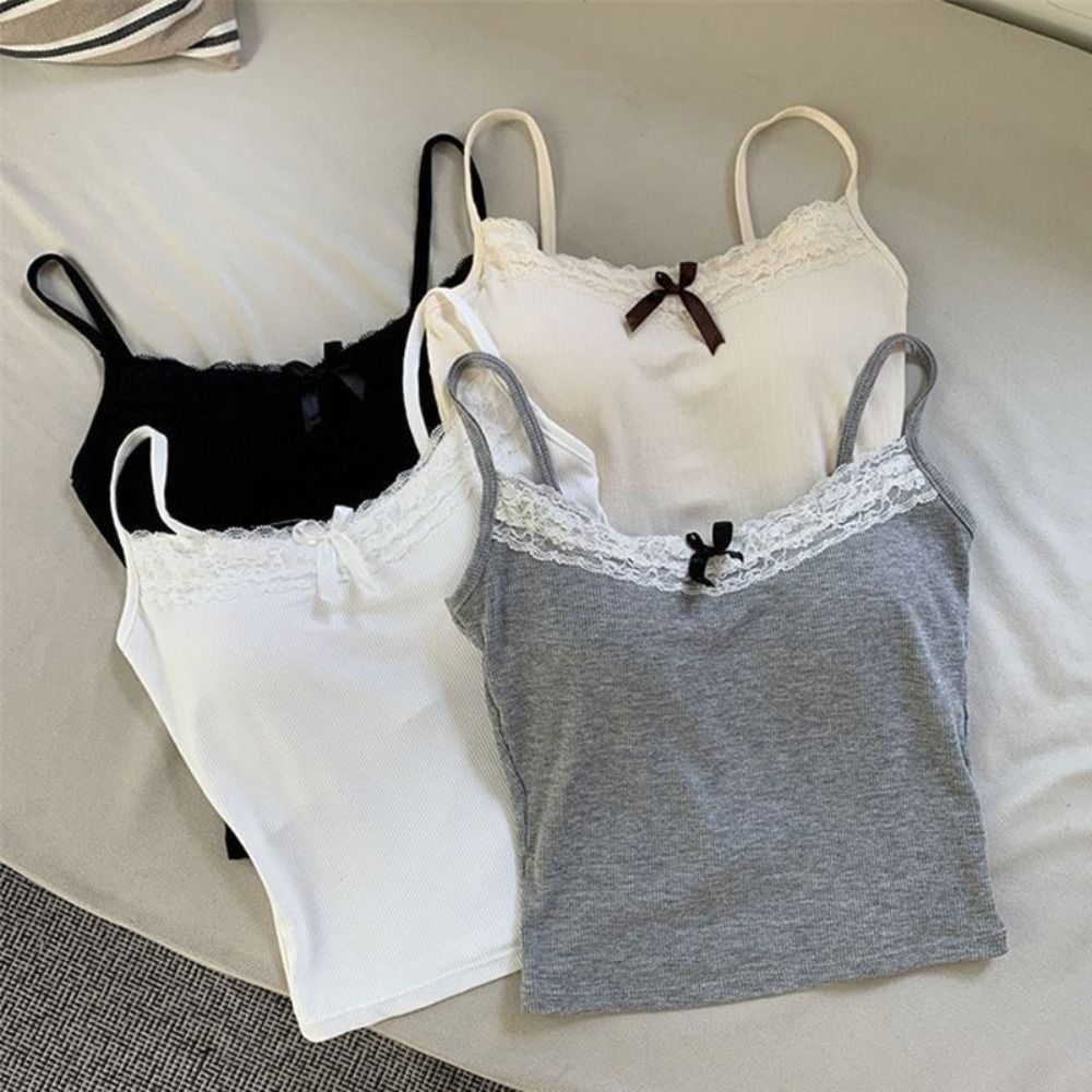 Süße ärmellose Trägerweste mit gepolsterten Cups, figurbetontes Camisole-Oberteil für den täglichen Gebrauch