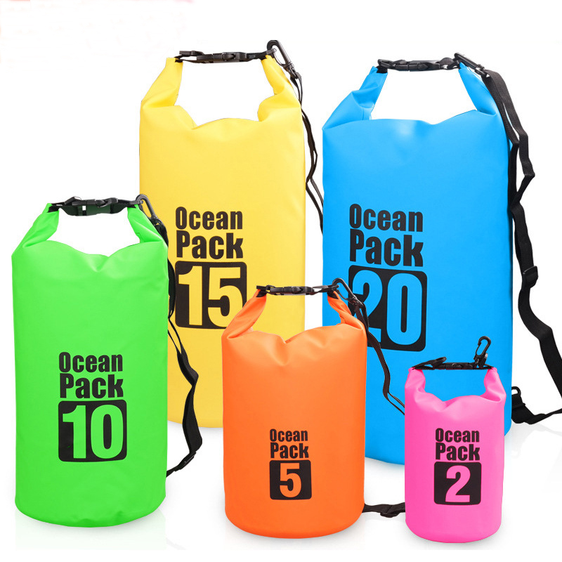 屋外 PVC 防水ドライバッグ 5L 10L 20L 30L 屋外ダイビング折りたたみ収納男性女性ビーチ水泳 Rafting オーシャンバッグ