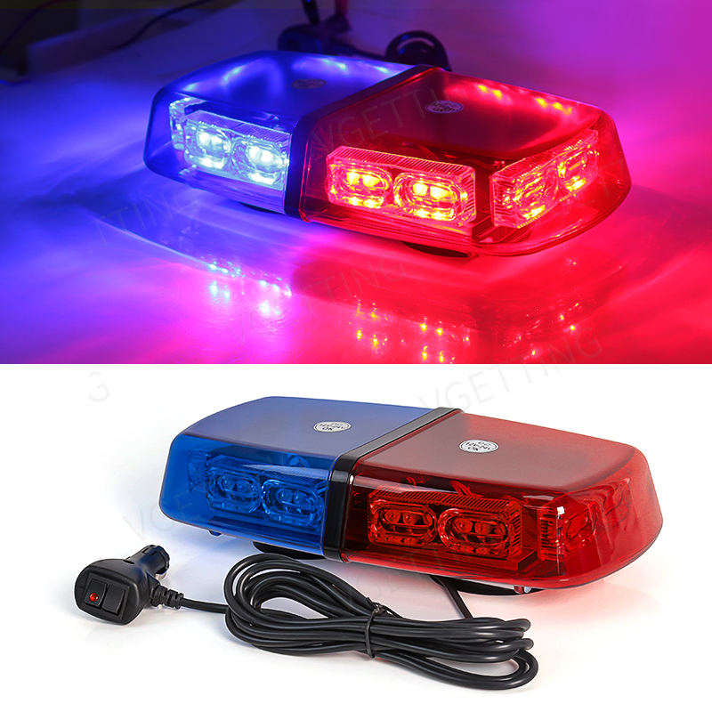 Feux stroboscopiques de toit de voiture, 36 LED, étanches, balise de sécurité, fixation magnétique, pour camion, ambulance, chasse-neige, 4 couleurs, 12V 24V