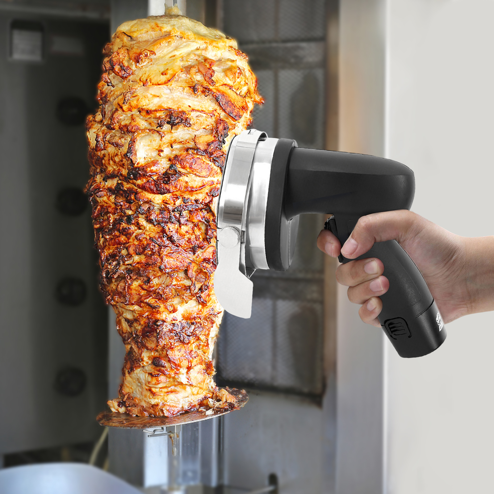 Affettatrice per kebab a batteria da 80 W che carica coltelli per barbecue Strumenti per barbecue per la cucina di casa