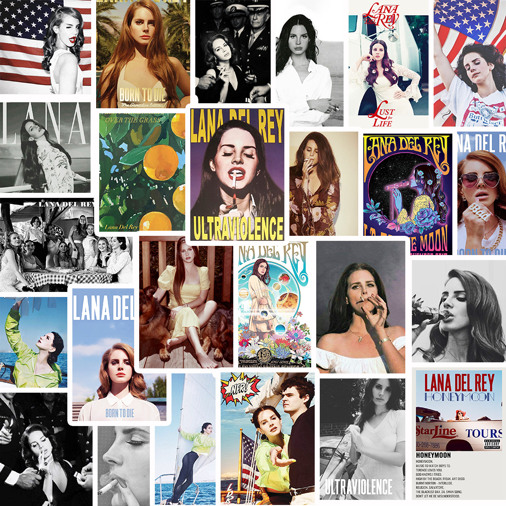 25 SZTUK Naklejki Singer Lana Del Rey Born To Die Honeymoon Paradise DIY Laptop Bagaż Samochód Deskorolka Kask Wodoodporna naklejka Gfit