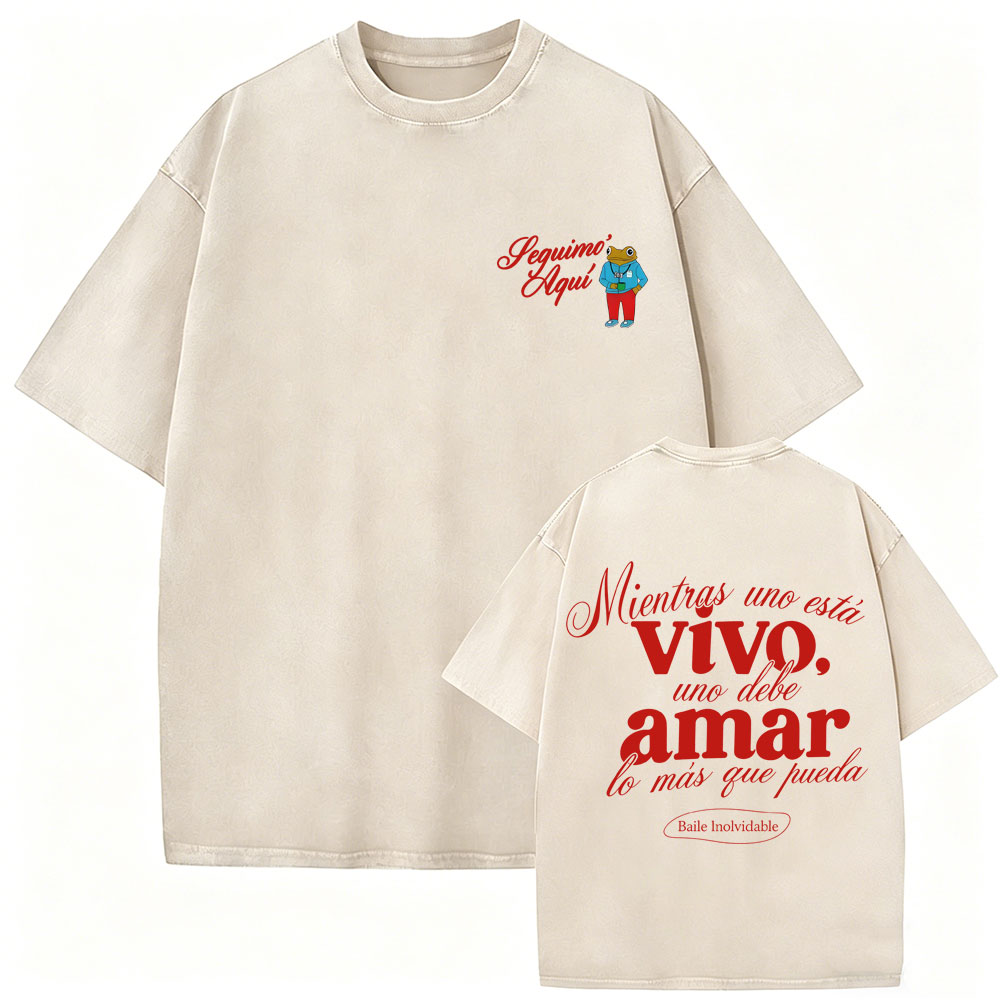 T-shirt Vintage Lavata Rapper Bad Bunny Debi Tirar Mas Fotos DTMF World Tour - T-shirt da Uomo Hip Hop di Alta Qualità
