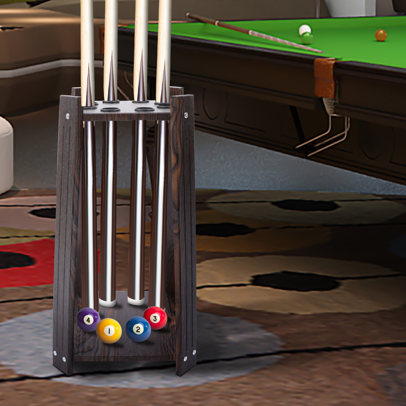 8-gaats biljartkeurek hout multifunctionele poolstok standhouder keuhouder voor hengel golfclub